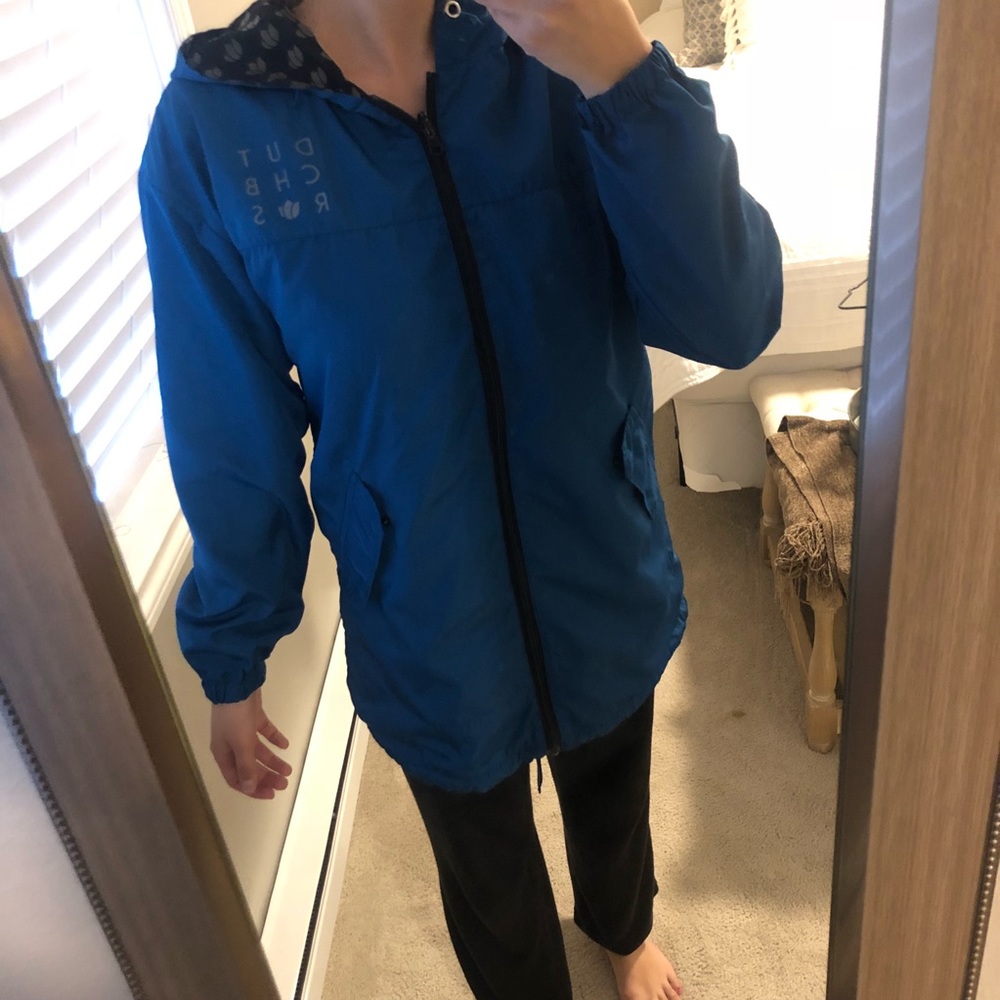Reversible Dutch bros rain jacket